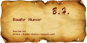 Baahr Hunor névjegykártya